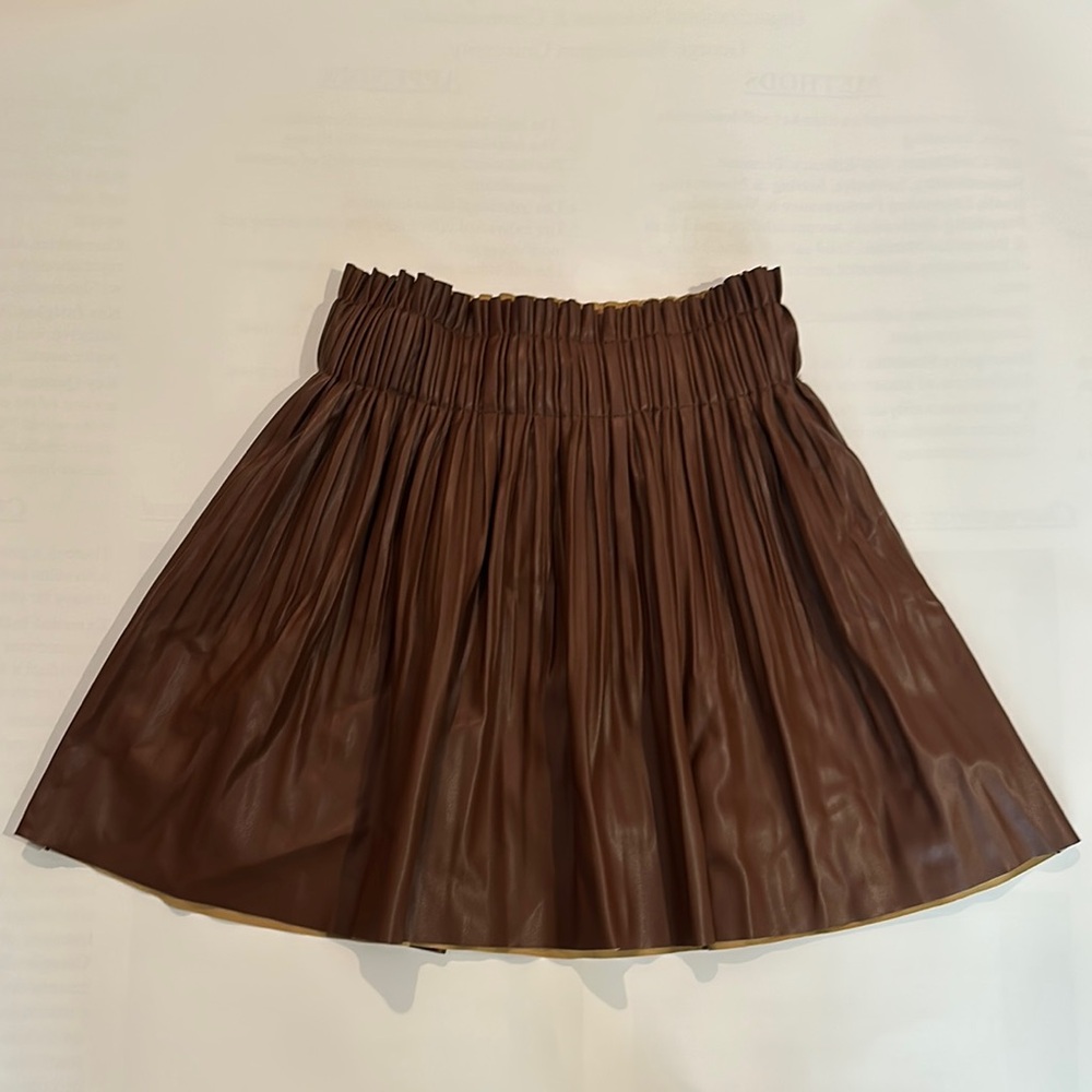 7 For All Mankind Brown Bubble Mini Skirt